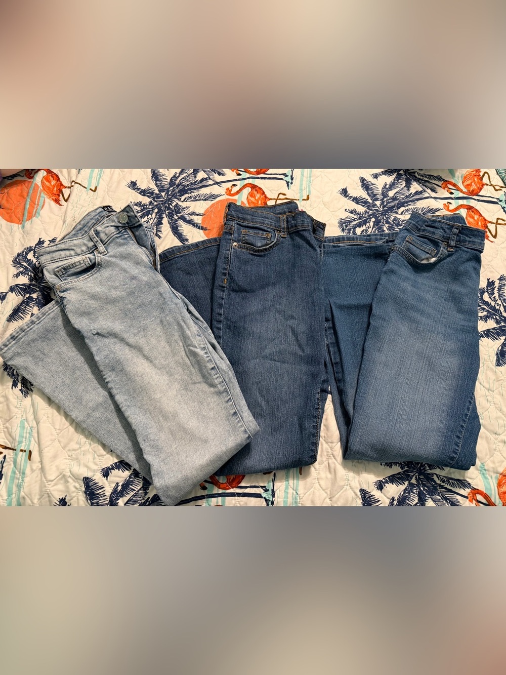 Lot of 3 Girls Jeans - Light, Medium & Dark Blue Denim